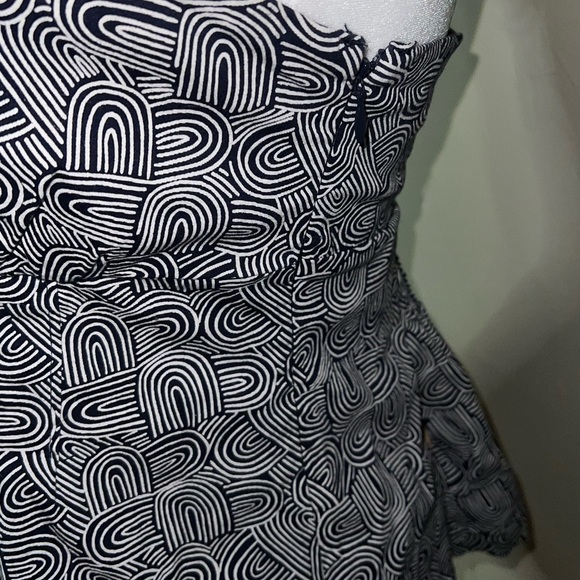 Odille Sweetheart Bow Tie Tank Top Womens 8 Anthropologie Peplum Pleats Side Zip - Picture 4 of 7